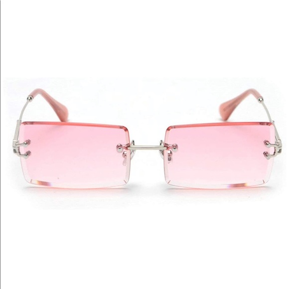 Rectangle Sunglasses Candy Color Rimless - Picture 5 of 5